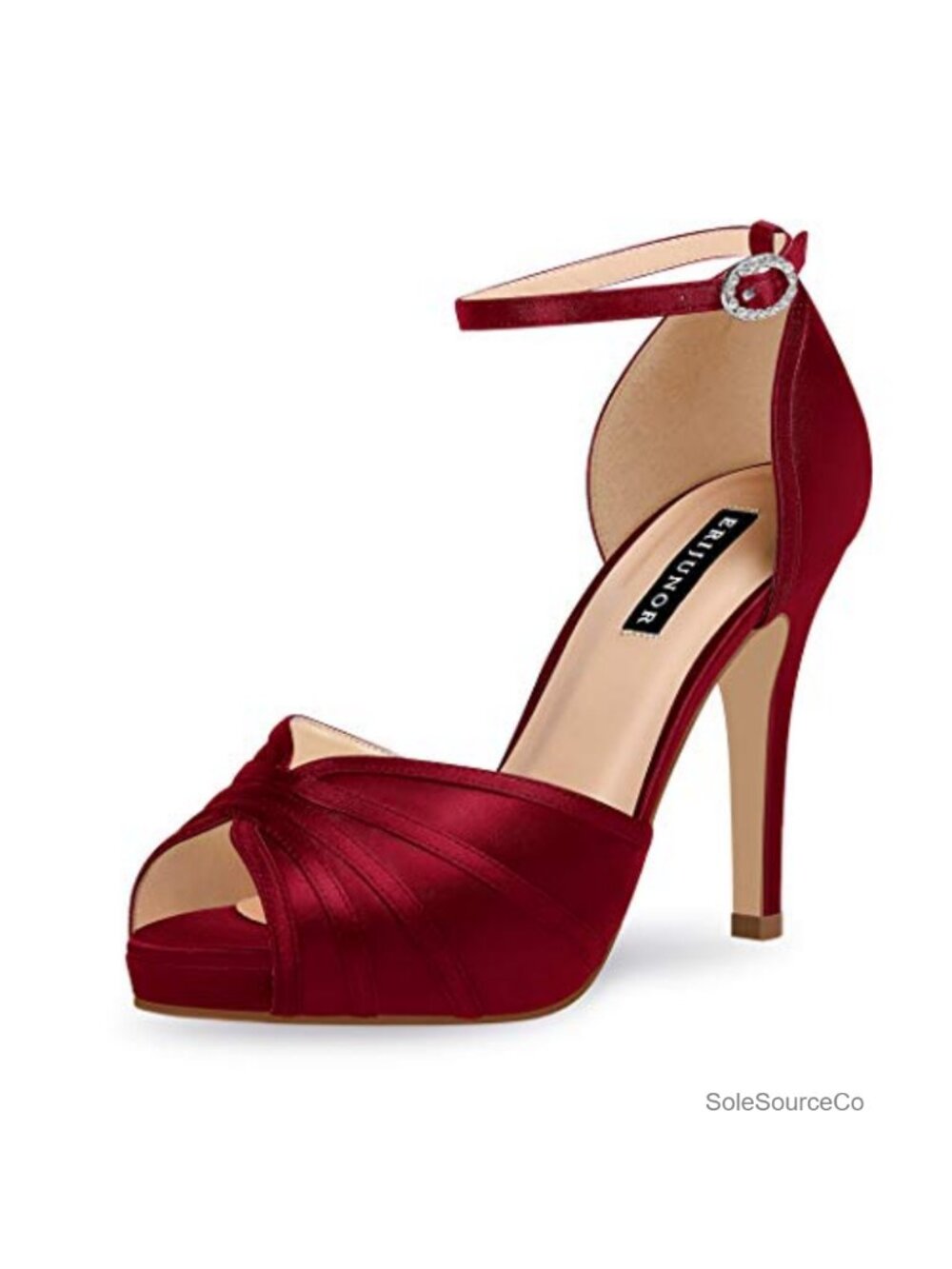 Women's High Heel Sandals Lace Satin Ankle Strap Evening Party Prom Wedding